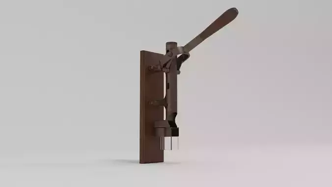 Professional Wall-Mounted Corkscrew with Wood Backing BOJ