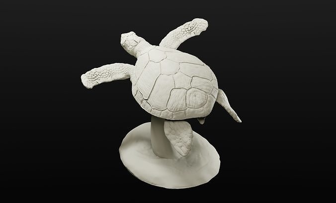 Sea turtle swimming sculpture for 3d printing 3D print model