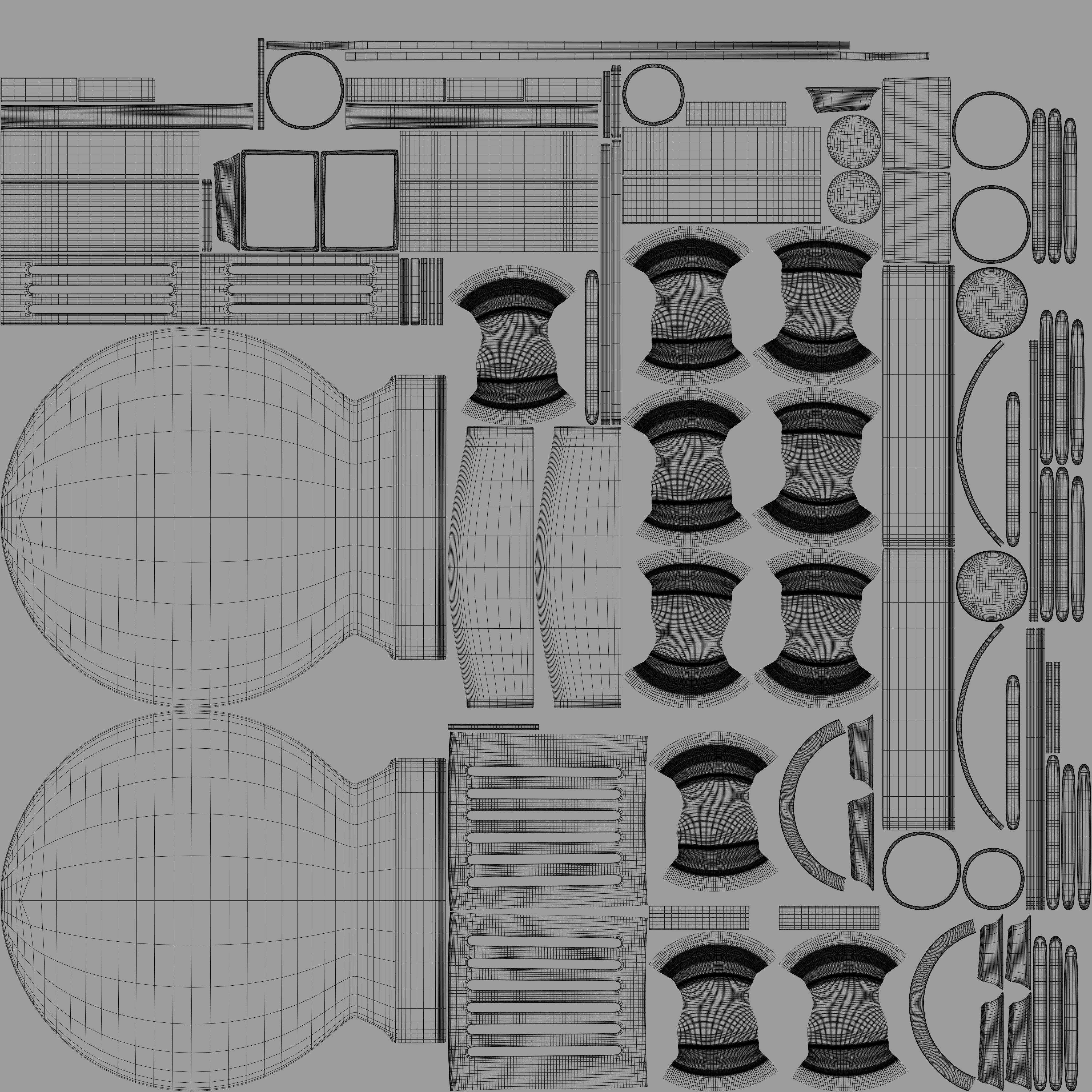 Stone balcony railing 3D model_12