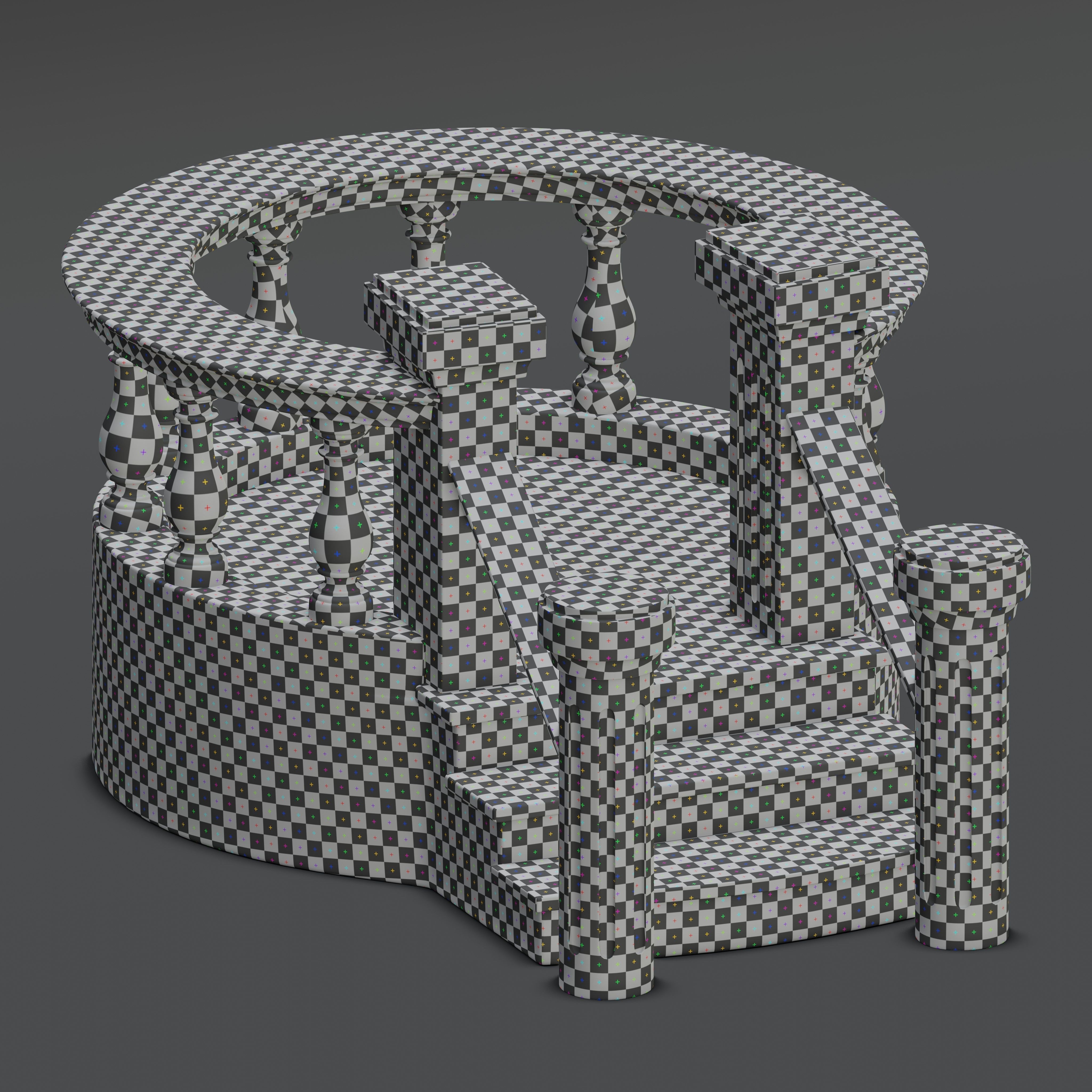 Stone balcony railing 3D model_10