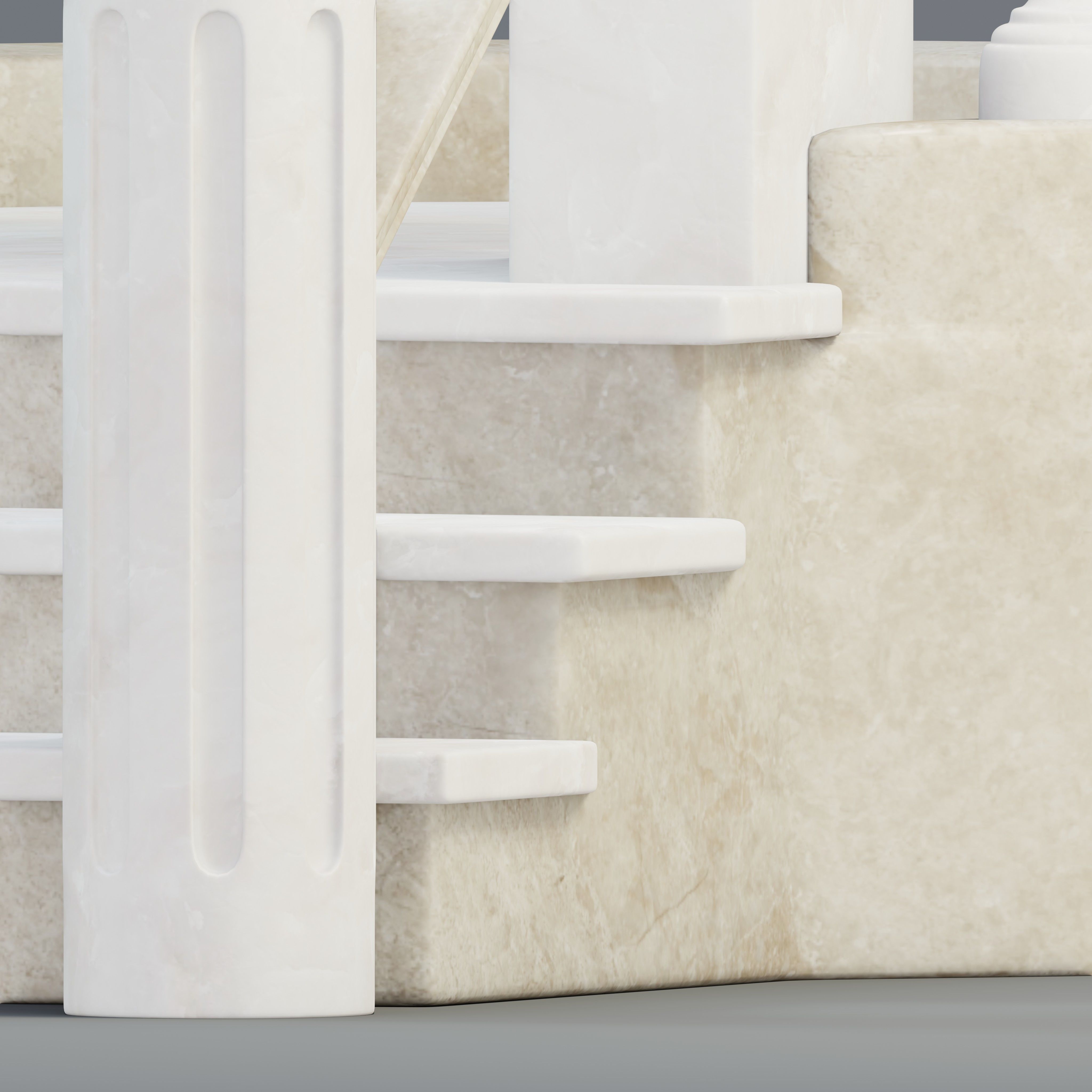 Stone balcony railing 3D model_4