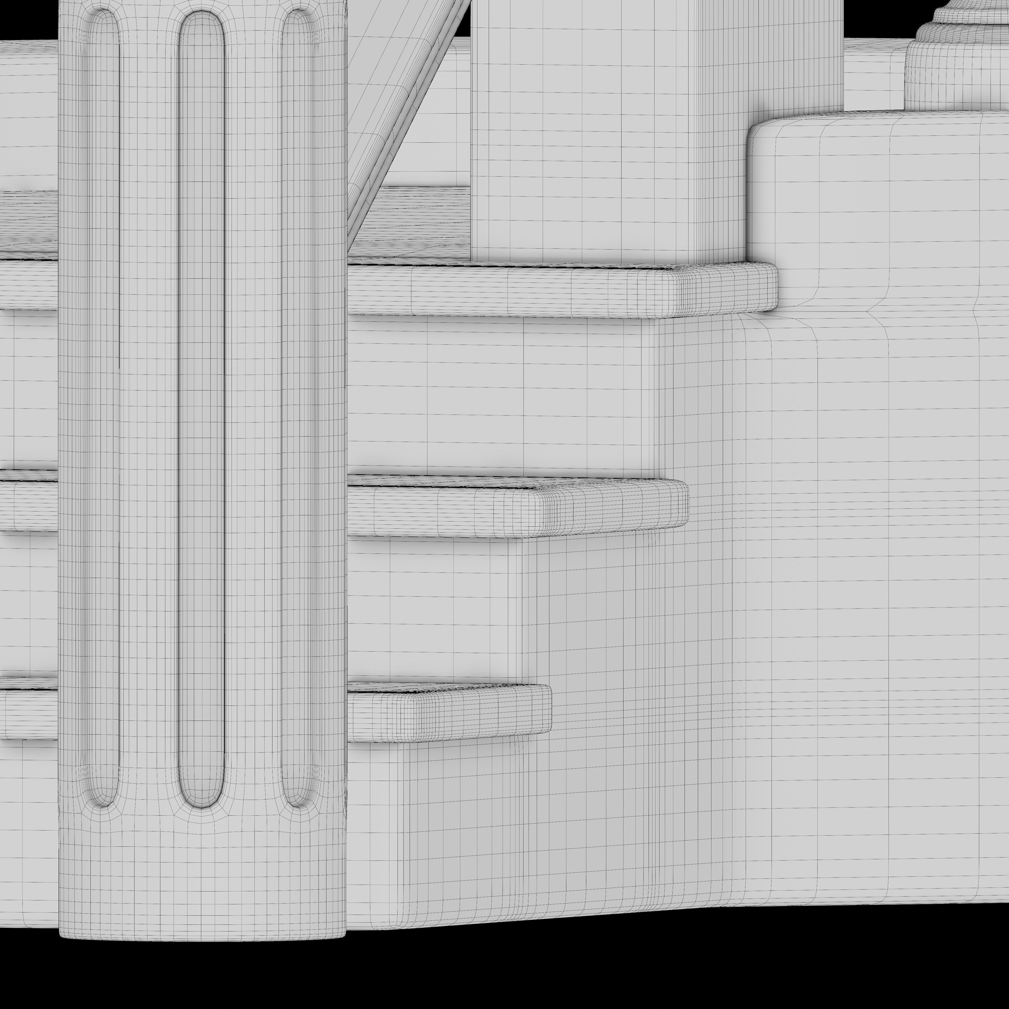 Stone balcony railing 3D model_9