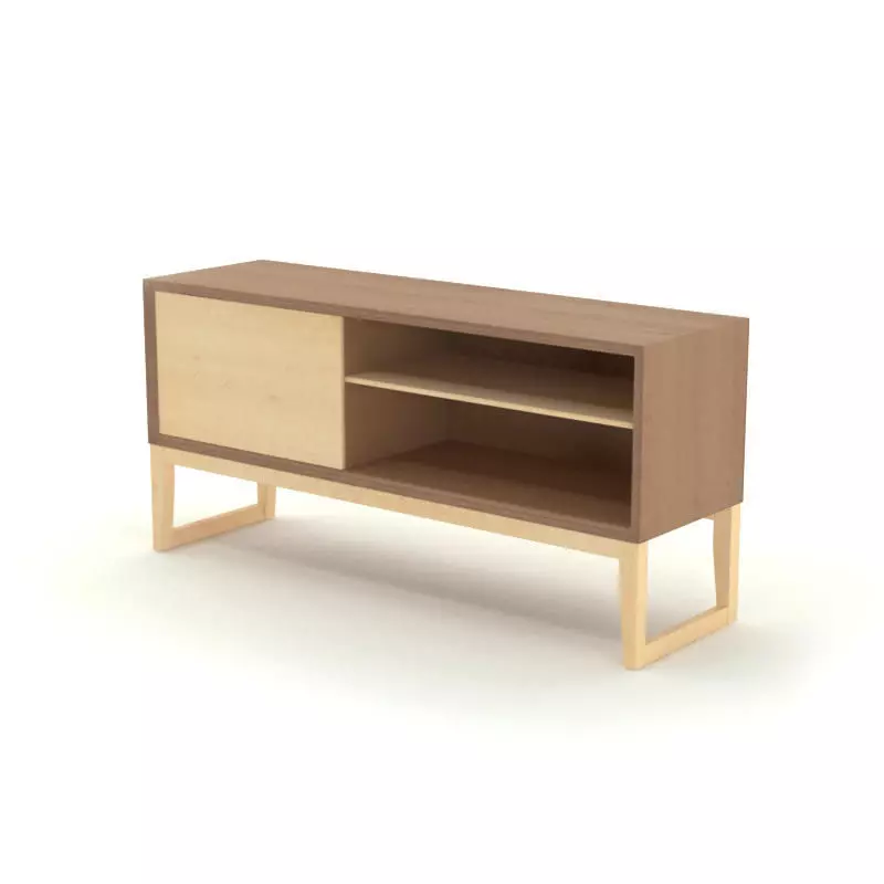 FREE Contemporary Wooden Sideboard Free 3D model_0