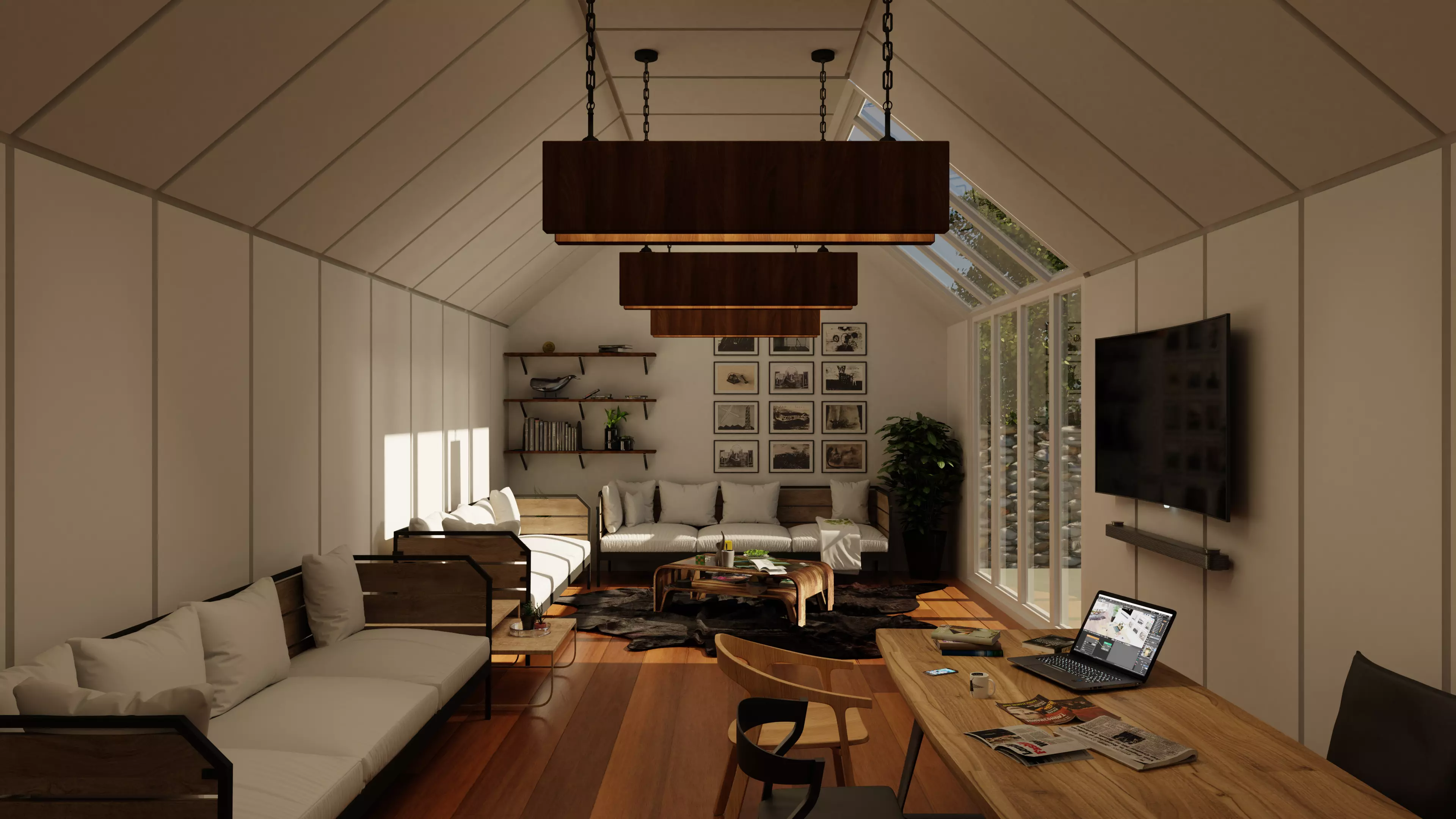 LIVING DINING  Low-poly 3D model_0