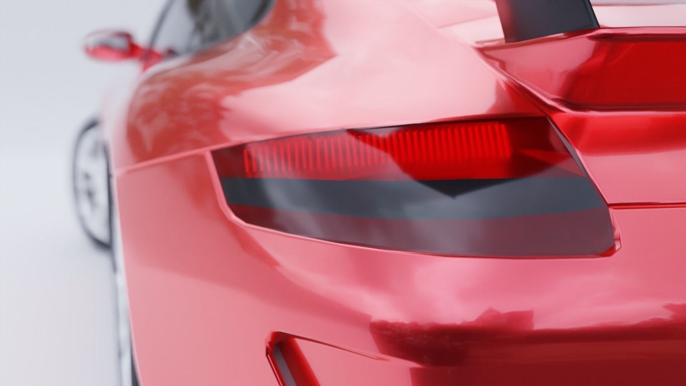 Realistic Low Poly Porsche 911 GT3 RS Low-poly 3D model_2