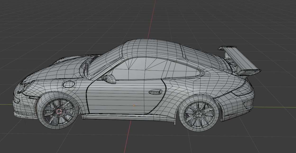 Realistic Low Poly Porsche 911 GT3 RS Low-poly 3D model_5