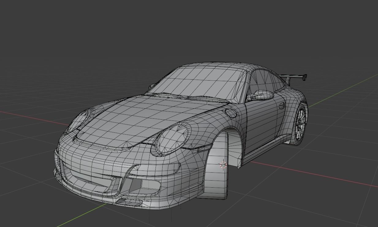 Realistic Low Poly Porsche 911 GT3 RS Low-poly 3D model_6