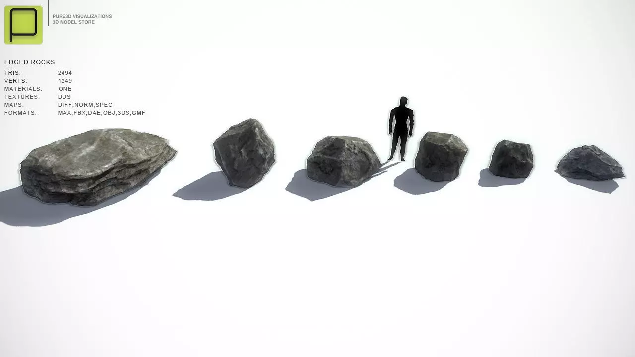 FREE RocksHD Sample Model Free low-poly 3D model_0