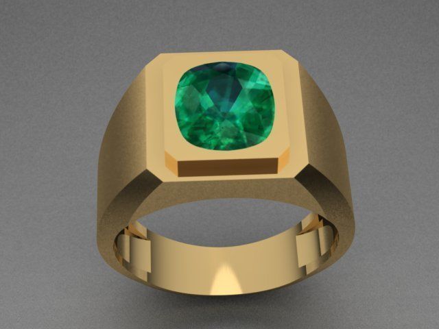 Emerald Men Ring 3D print model_1