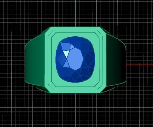 Emerald Men Ring 3D print model_6