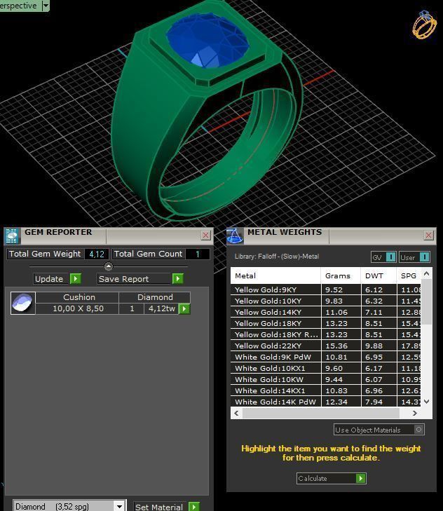 Emerald Men Ring 3D print model_10