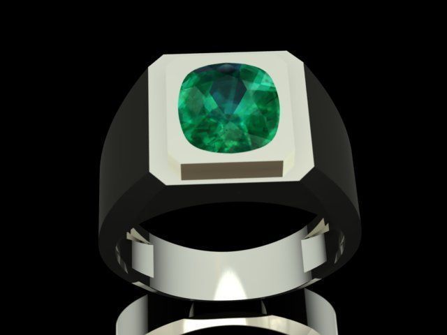 Emerald Men Ring 3D print model_3