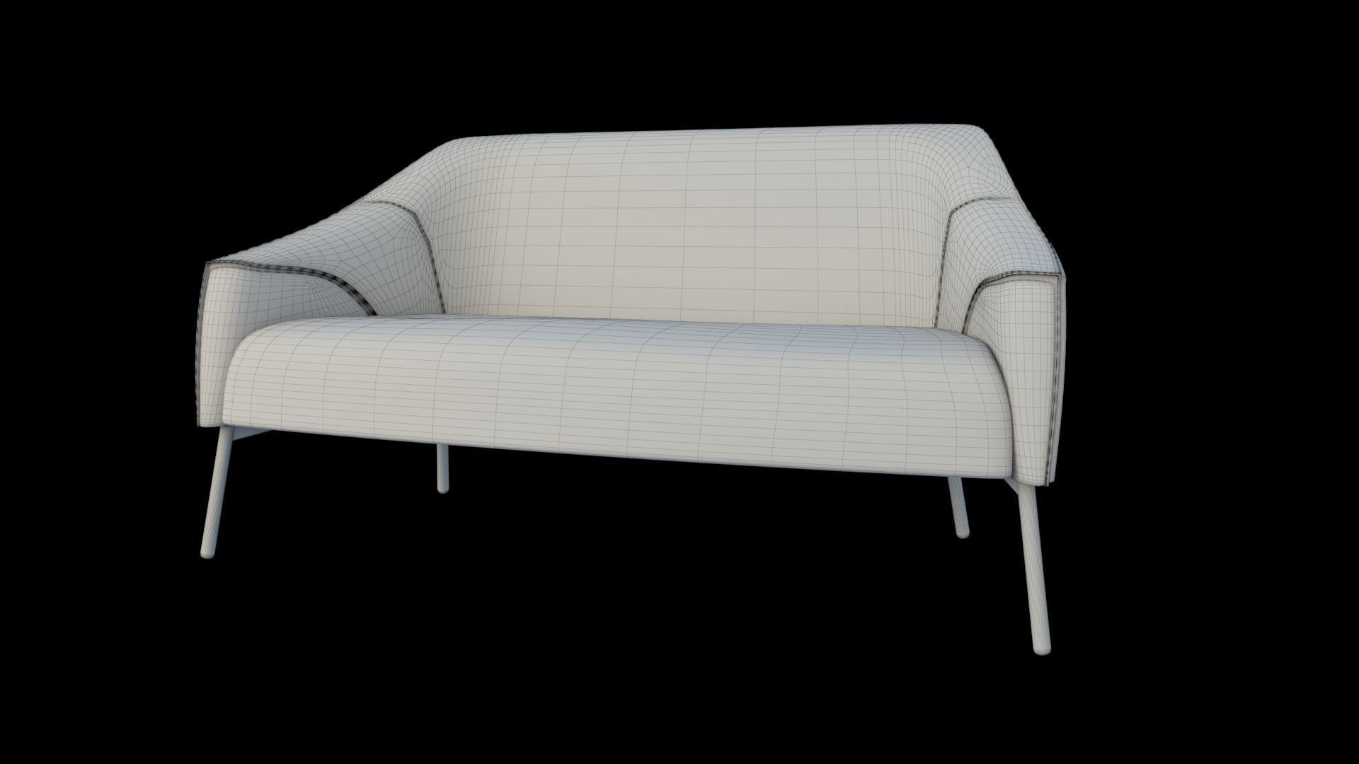 Sofa 3d model with legs 3D model_7