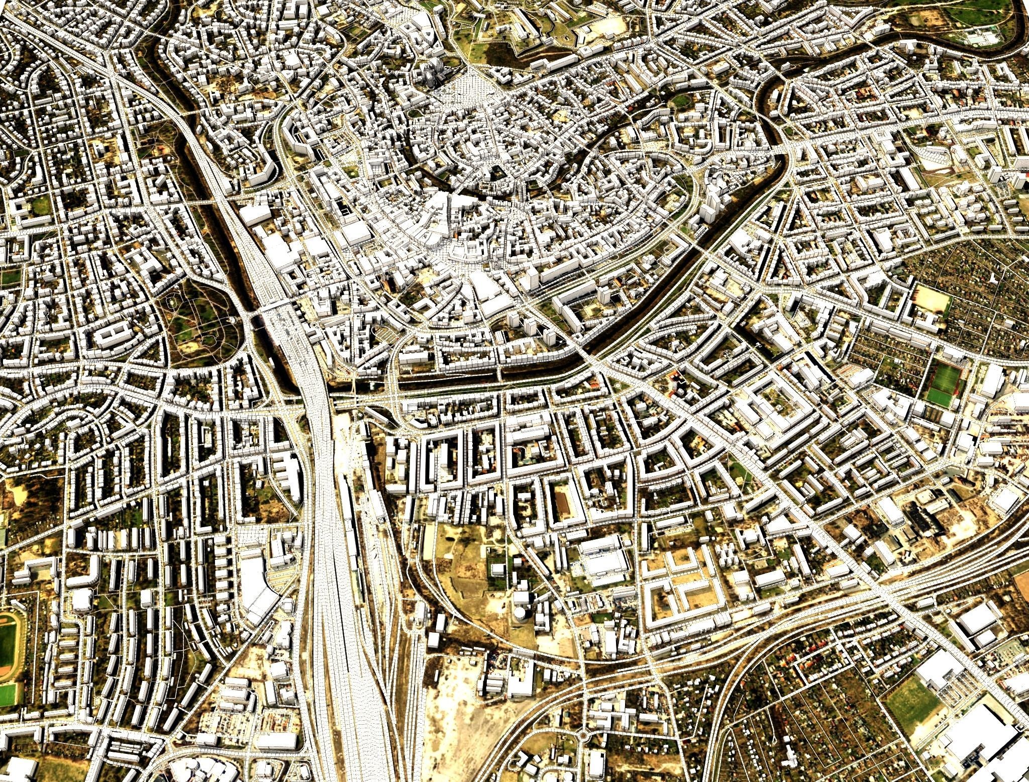 Cityscape Erfurt Germany 3D model_12