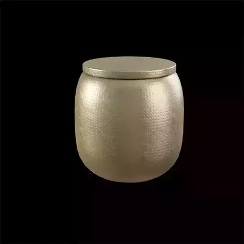 Cala Accent Table metal drum gold hammered Low-poly 3D model