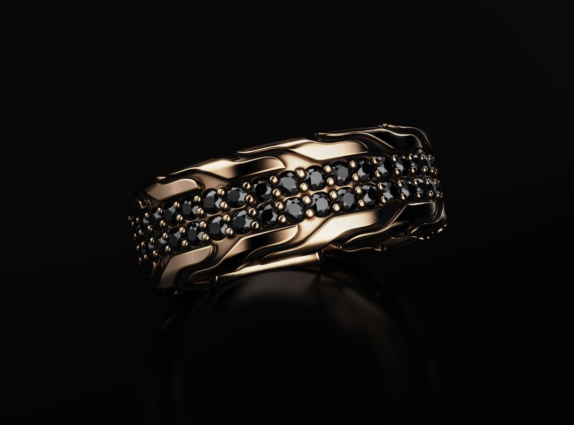 Stylish ring with onyx 603 3D print model_3