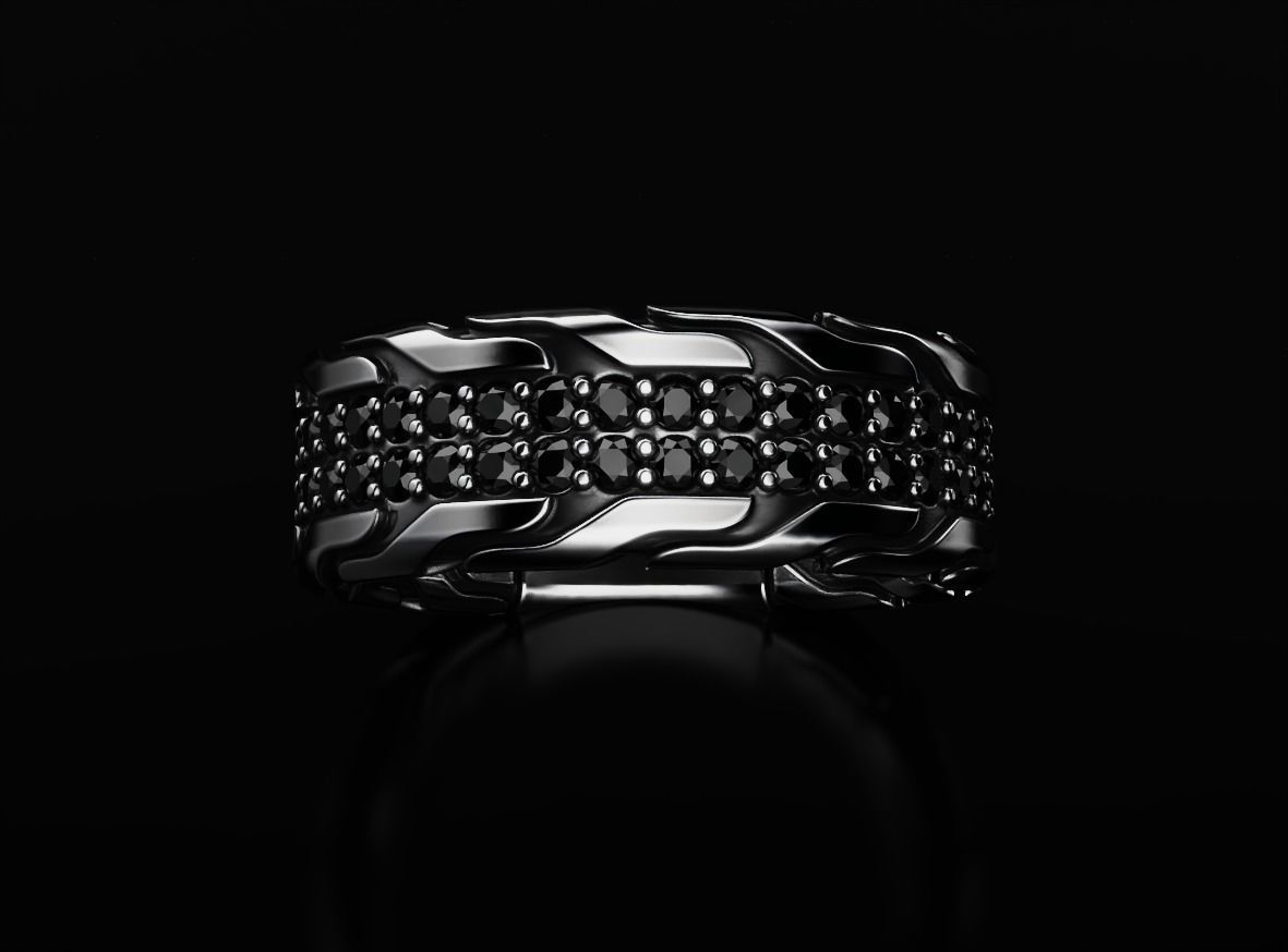 Stylish ring with onyx 603 3D print model_12