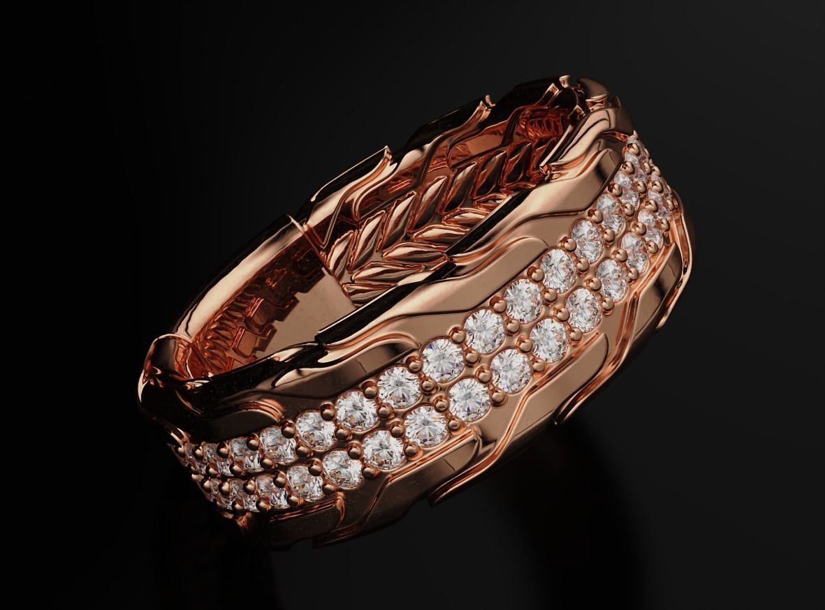 Stylish ring with onyx 603 3D print model_6