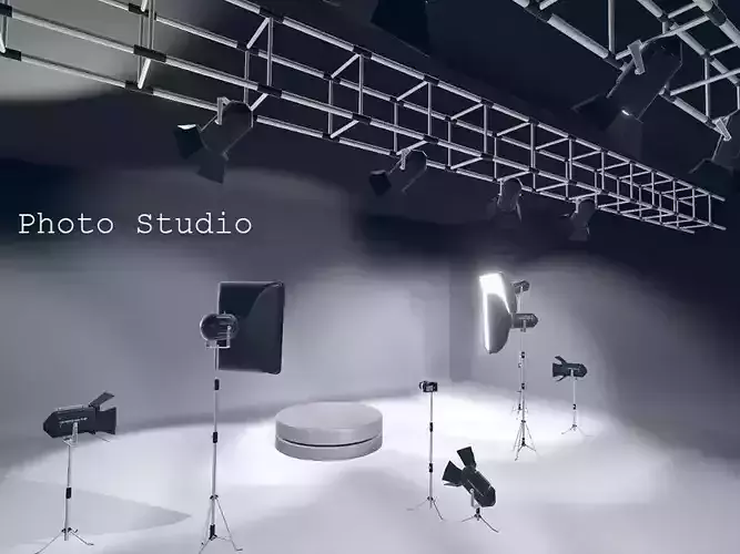Photo Studio Low-poly 3D model