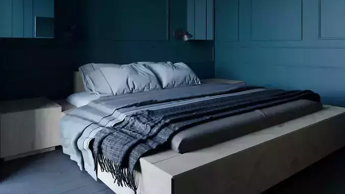 bedroom with walls and bed