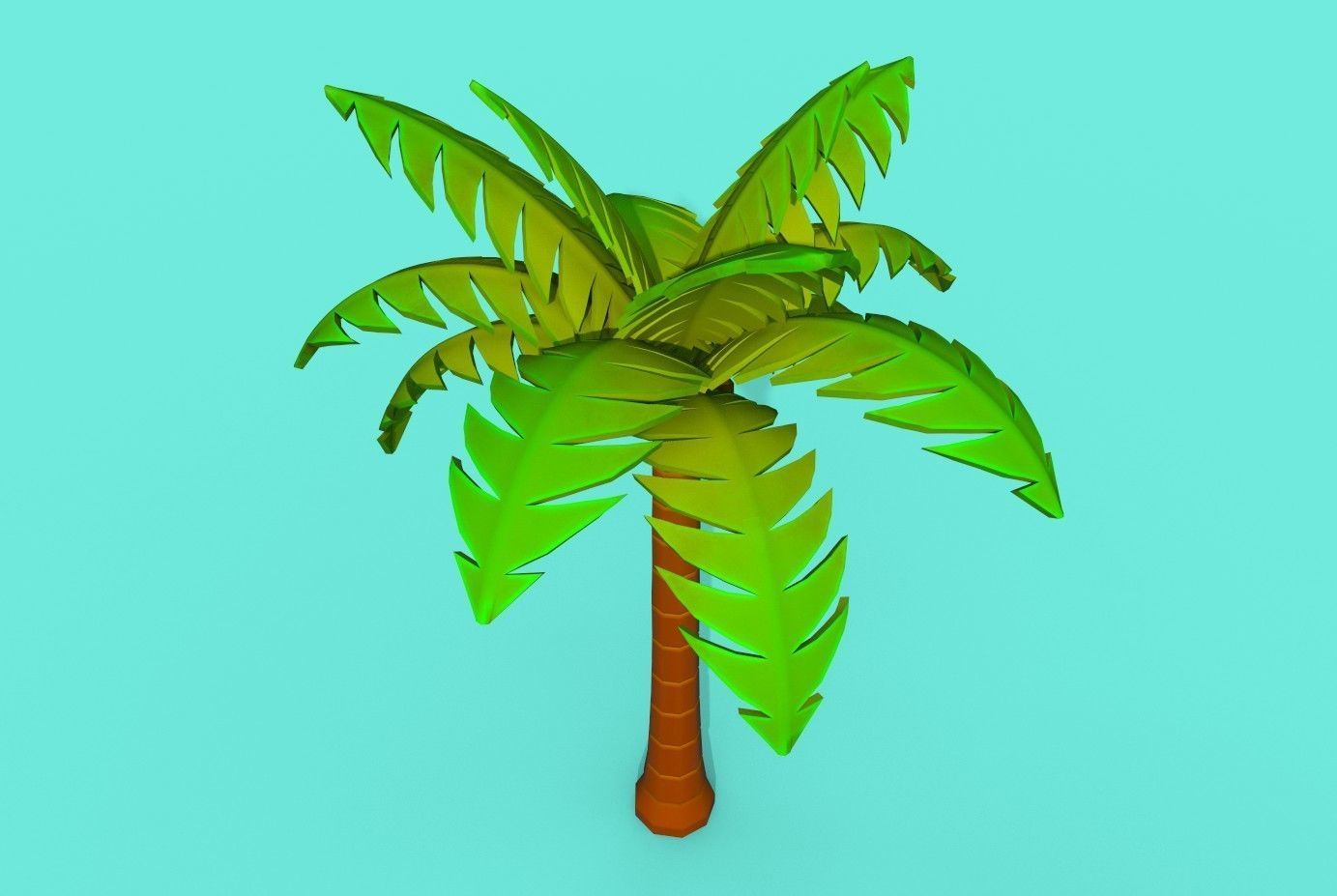 Cartoon Palm Tree  Low-poly 3D model_12
