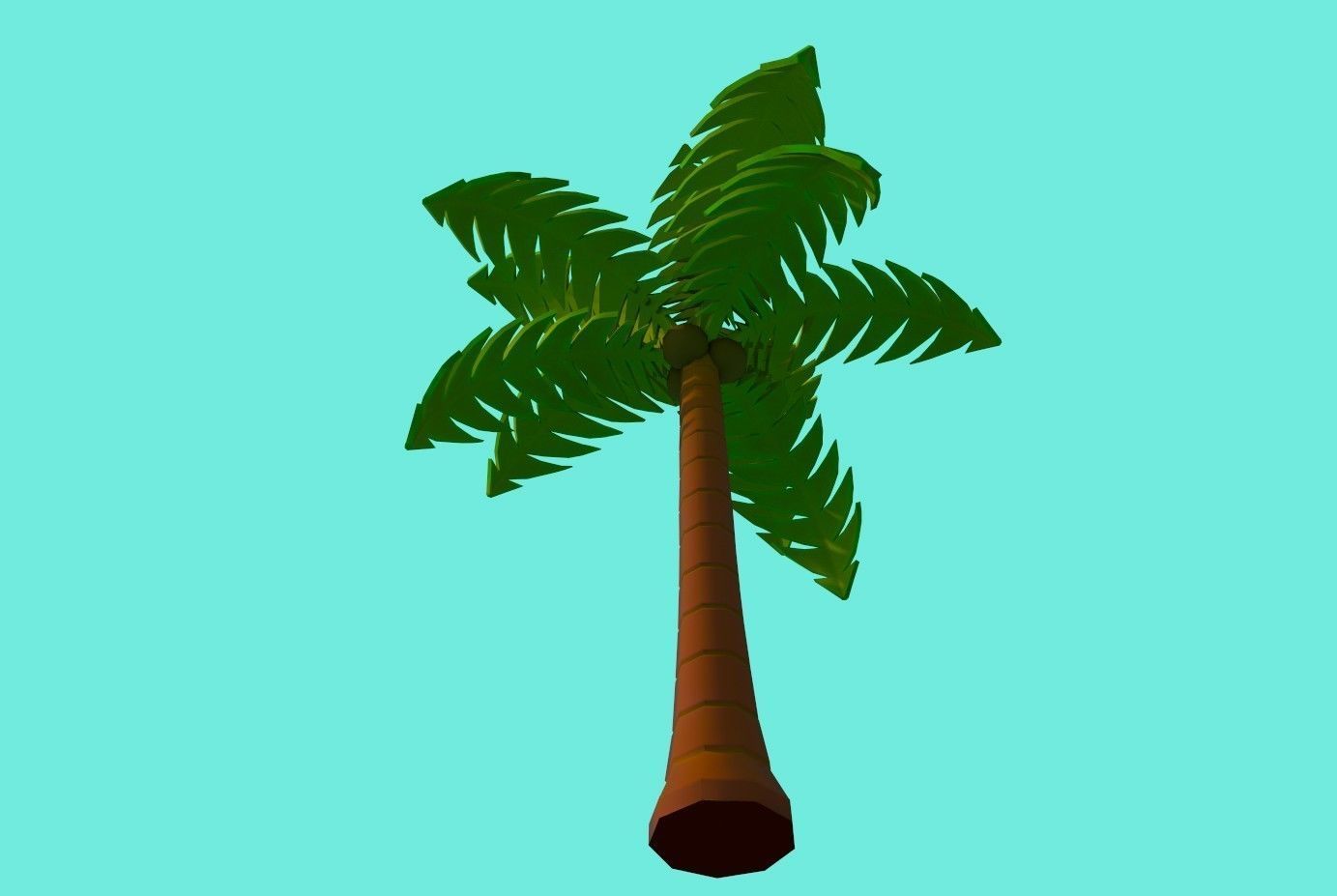 Cartoon Palm Tree  Low-poly 3D model_7
