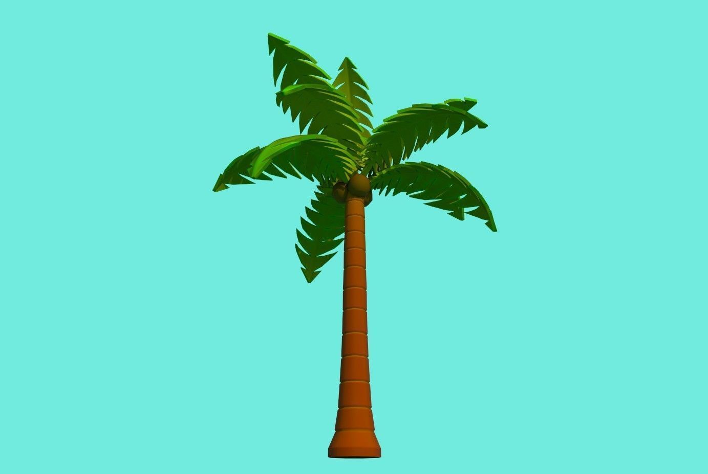 Cartoon Palm Tree  Low-poly 3D model_15