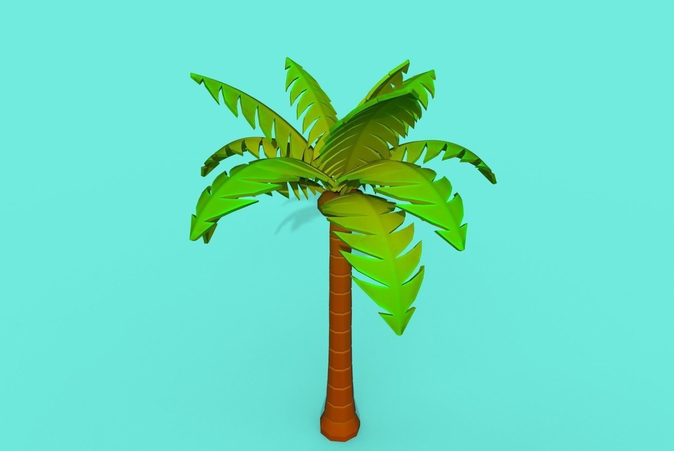Cartoon Palm Tree  Low-poly 3D model_16