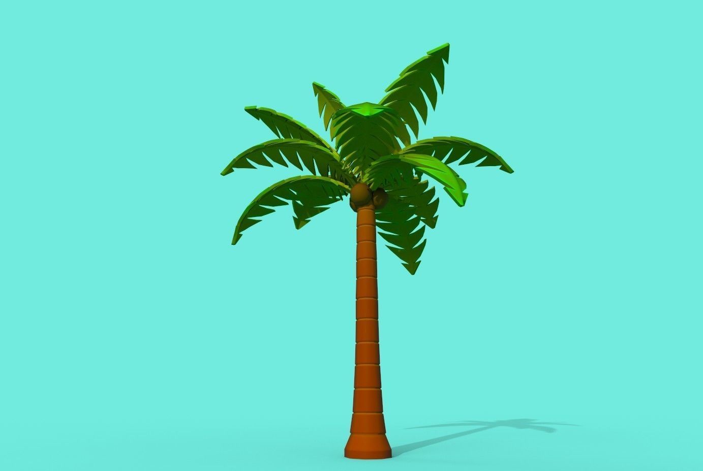 Cartoon Palm Tree  Low-poly 3D model_13