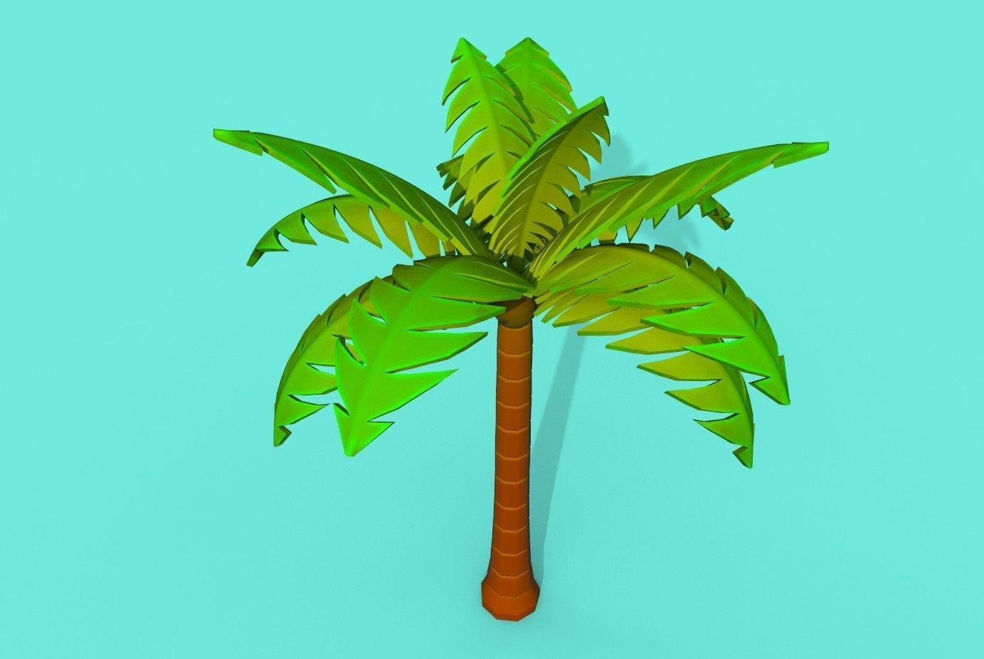 Cartoon Palm Tree  Low-poly 3D model_8