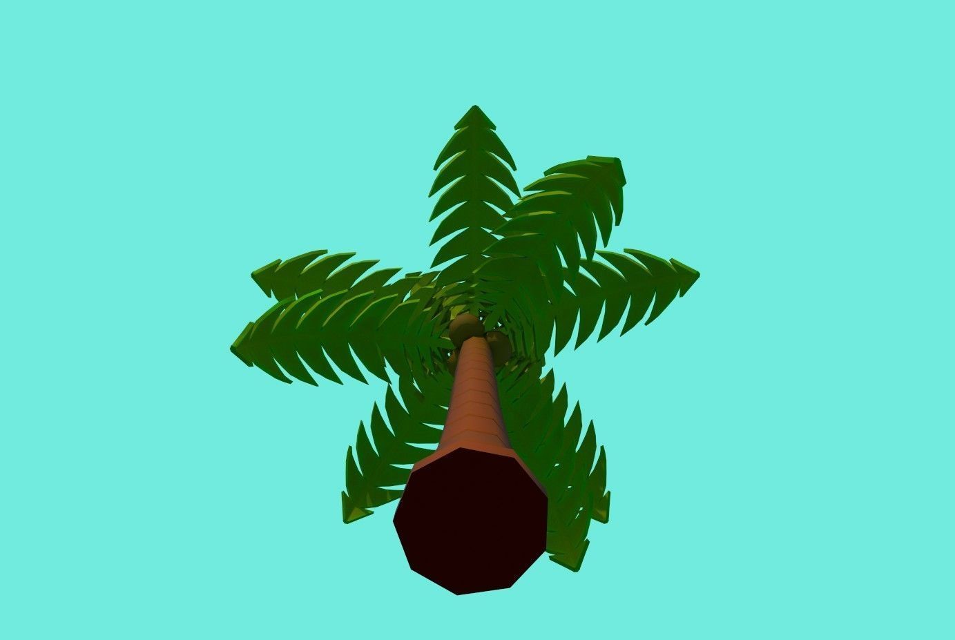 Cartoon Palm Tree  Low-poly 3D model_14