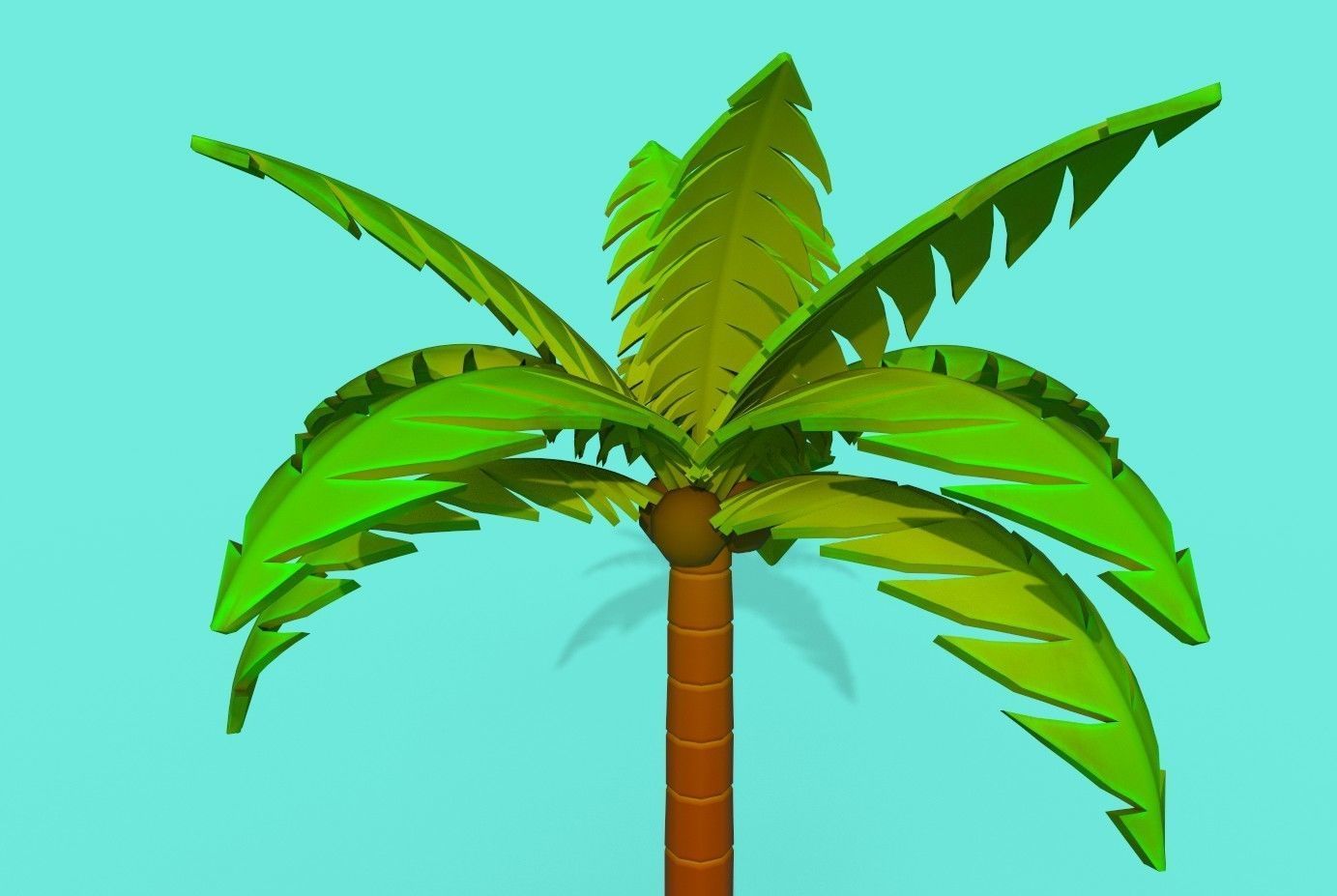Cartoon Palm Tree  Low-poly 3D model_4