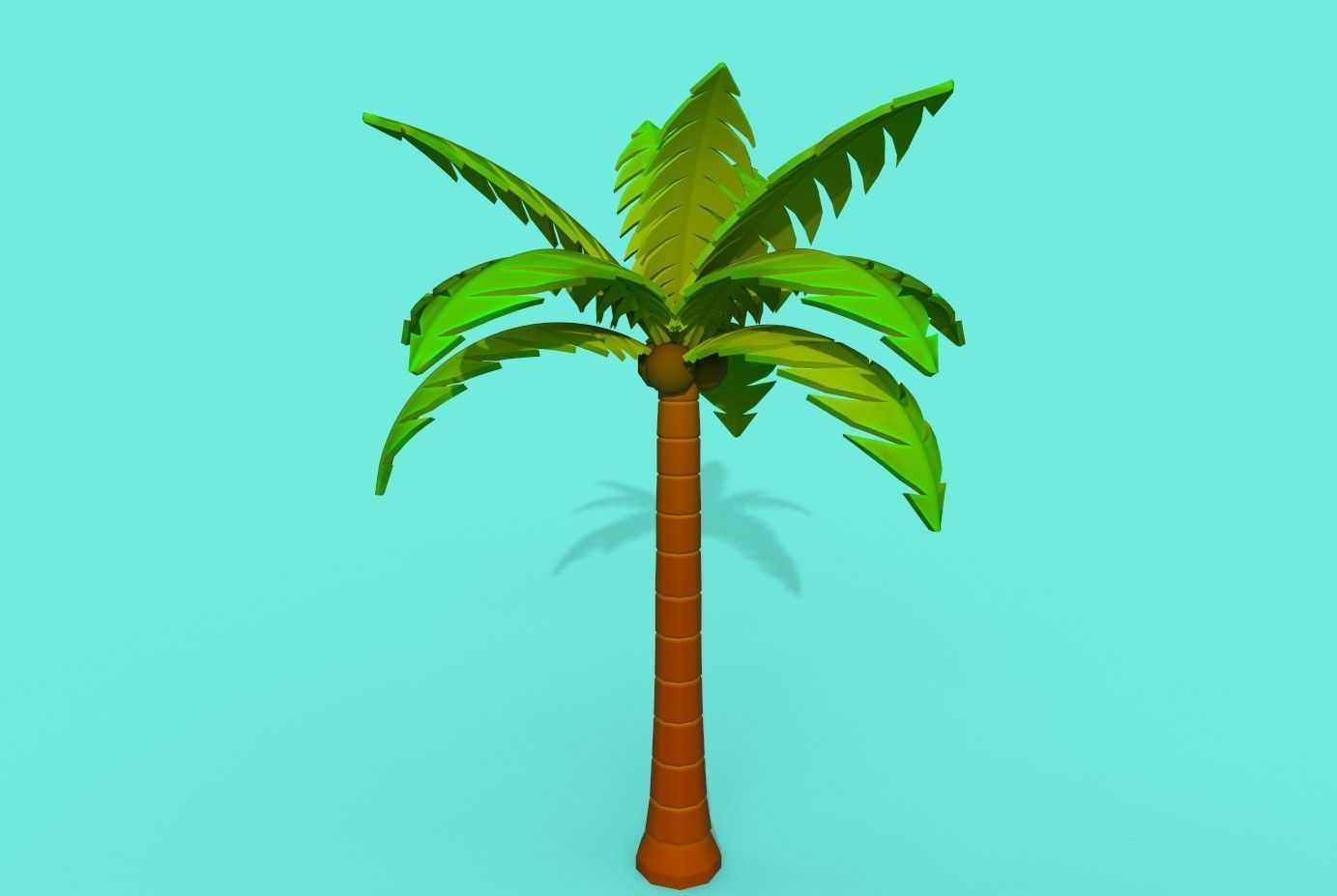 Cartoon Palm Tree  Low-poly 3D model_18