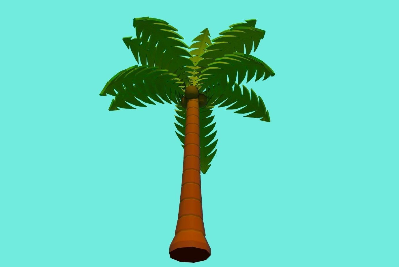 Cartoon Palm Tree  Low-poly 3D model_19