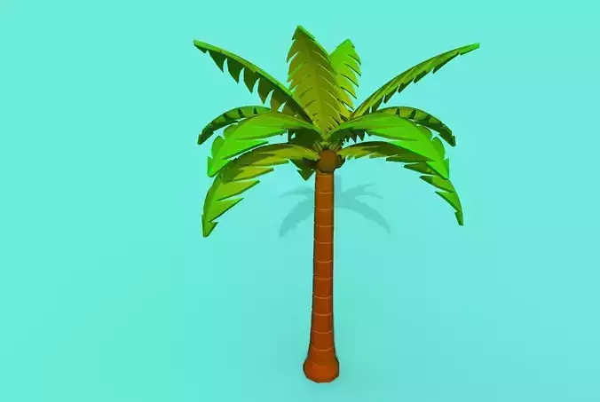 Cartoon Palm Tree  Low-poly 3D model
