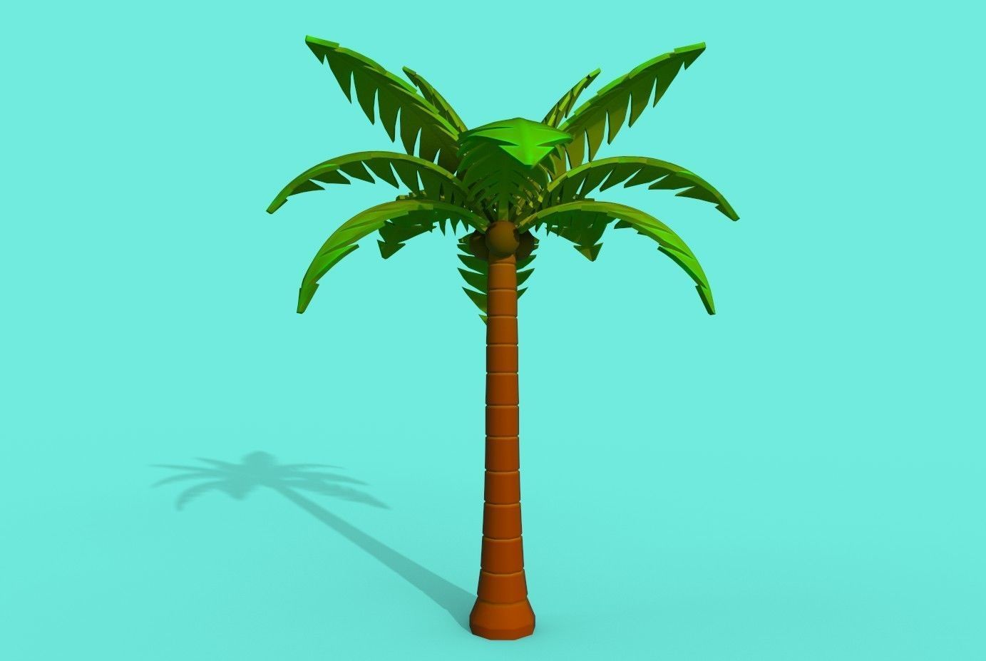 Cartoon Palm Tree  Low-poly 3D model_17