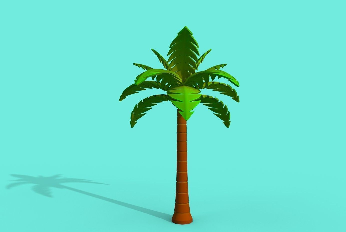 Cartoon Palm Tree  Low-poly 3D model_9
