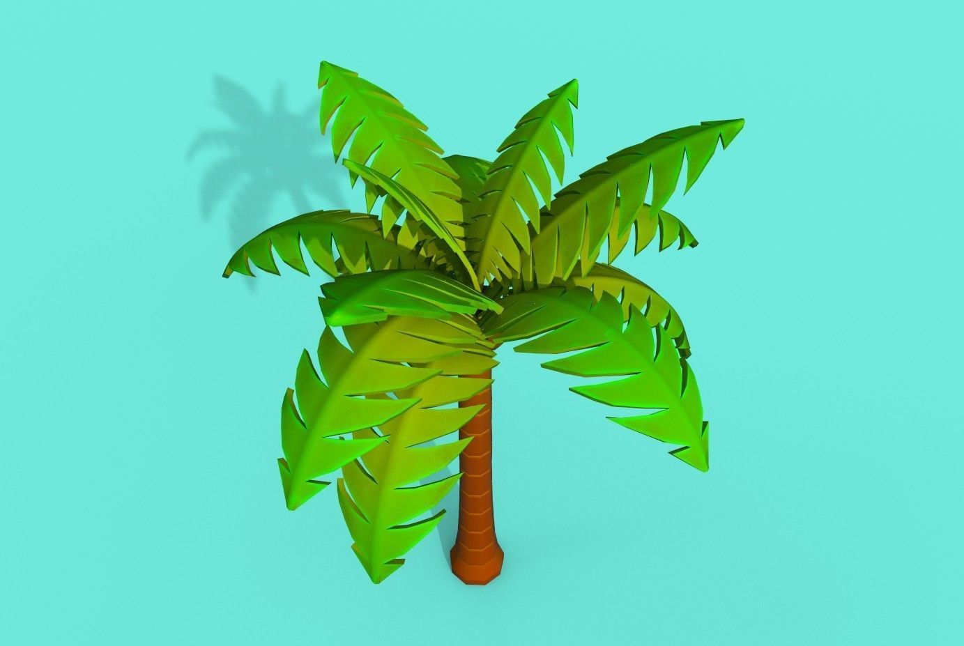 Cartoon Palm Tree  Low-poly 3D model_5