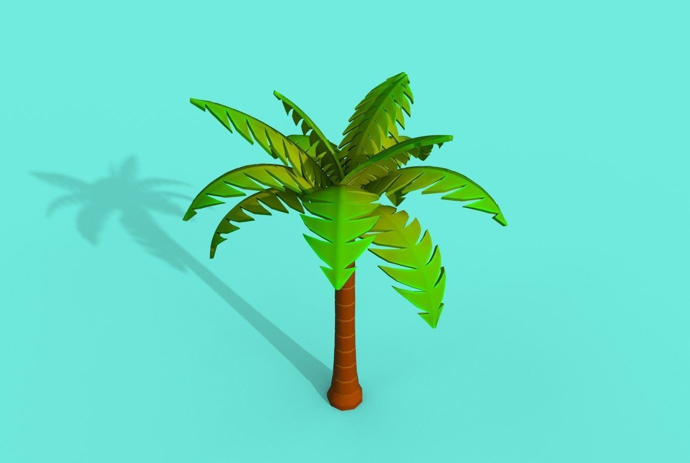 Cartoon Palm Tree  Low-poly 3D model_10