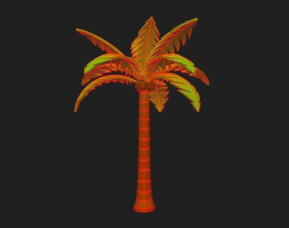Cartoon Palm Tree  Low-poly 3D model_3