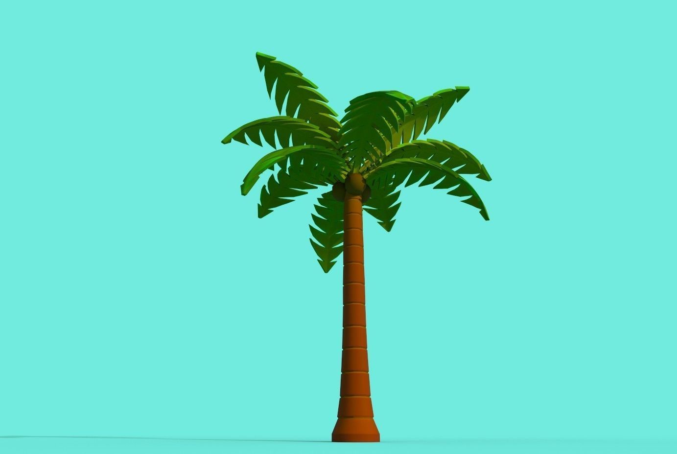 Cartoon Palm Tree  Low-poly 3D model_6