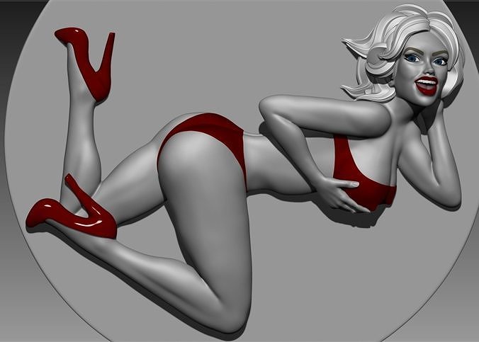 Pinup girl for 3D print 3D print model