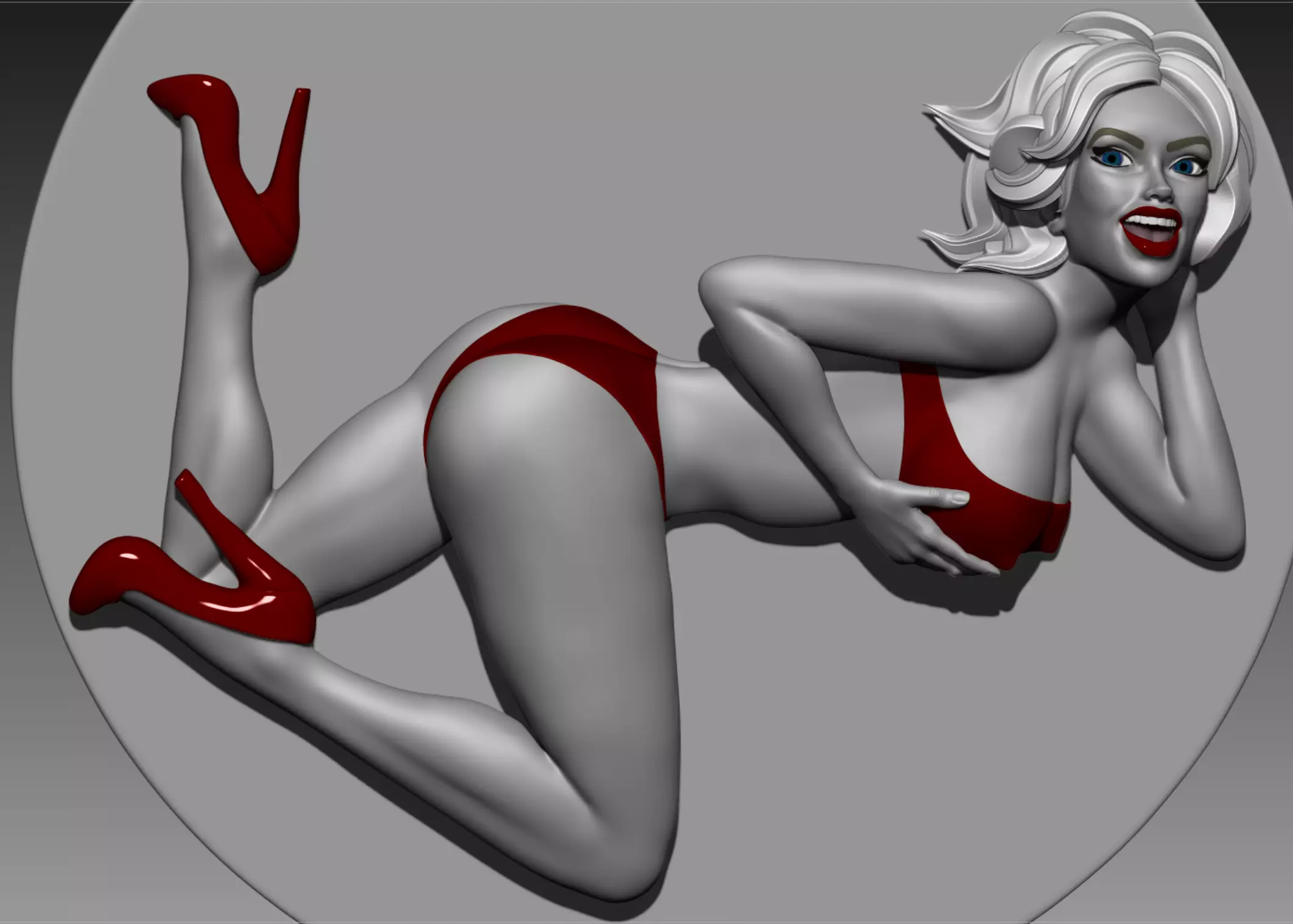 Pinup girl for 3D print 3D print model_0