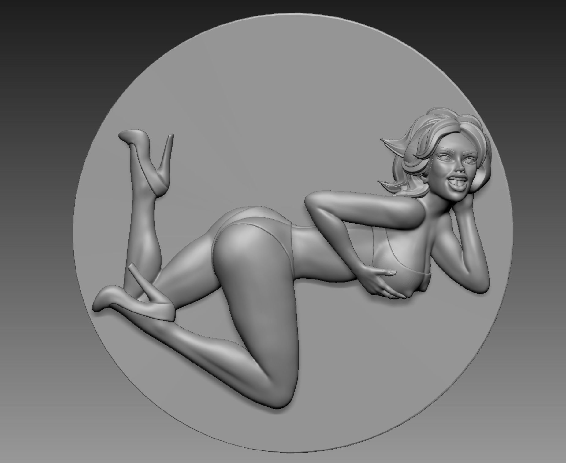 Pinup girl for 3D print 3D print model_1