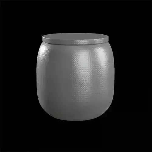 Cala Accent Table metal drum silver hammered Low-poly 3D model