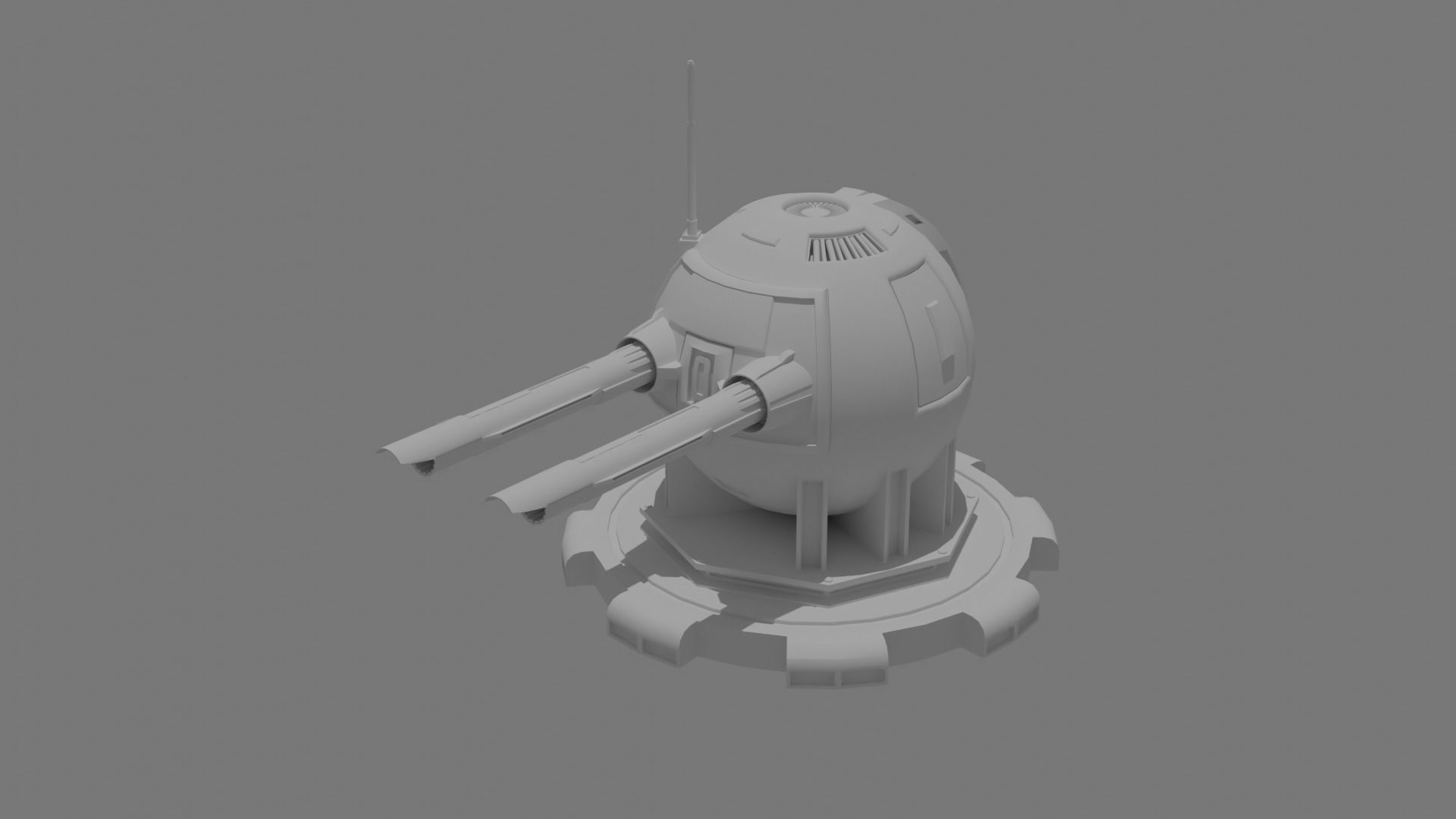 Sci-fi cannon laser gun Free 3D model_2