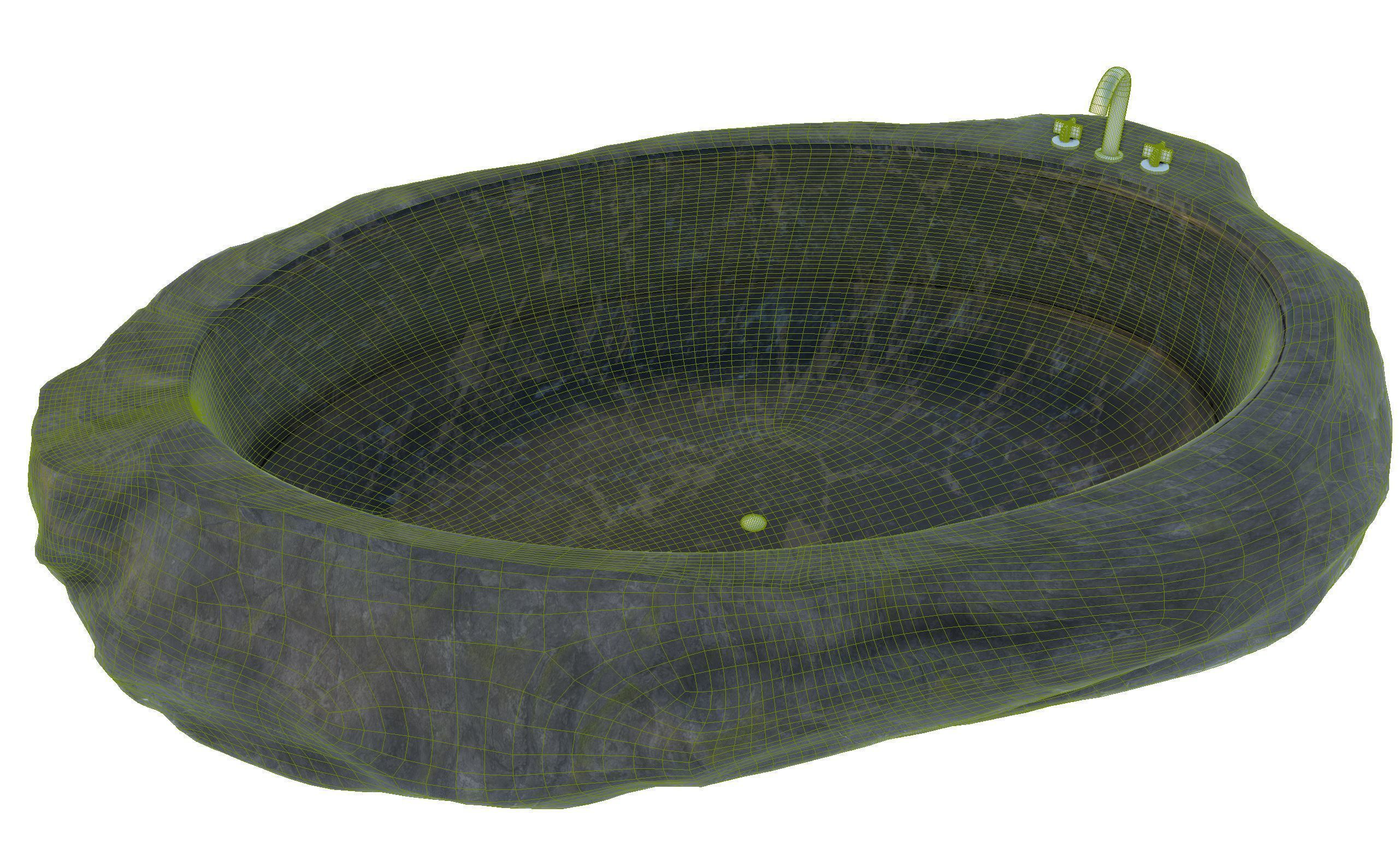 Bath Tube Stone 3D model_1