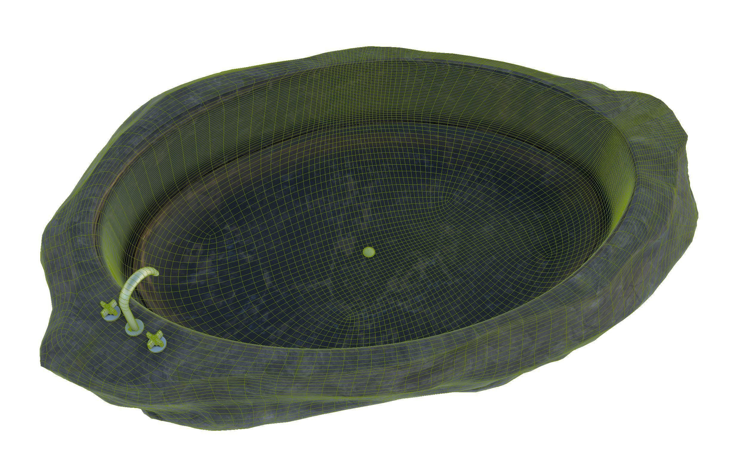 Bath Tube Stone 3D model_5