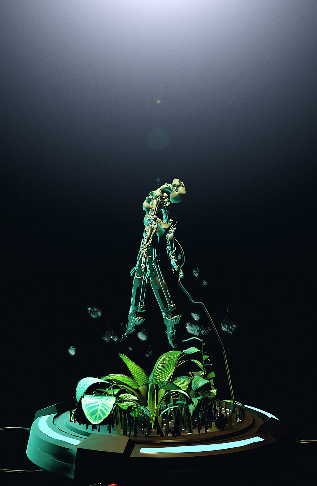 Sci-Fi Alien with Robotic Limbs 3D model_1