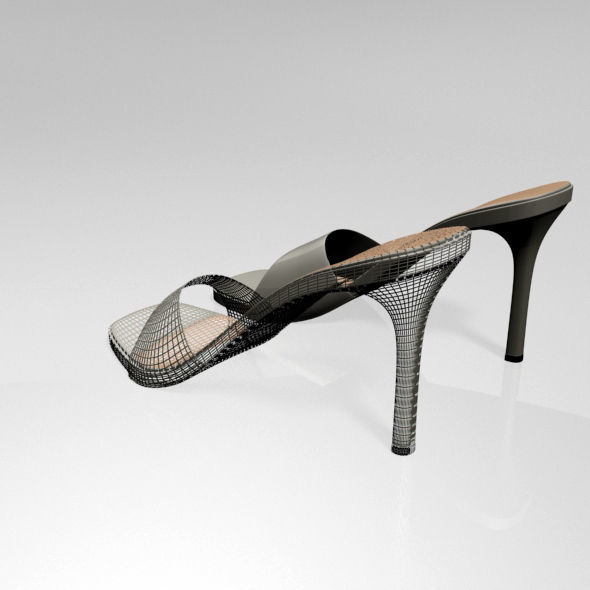 Peep-Toe High-Heel Slide Sandals 01 3D model_9